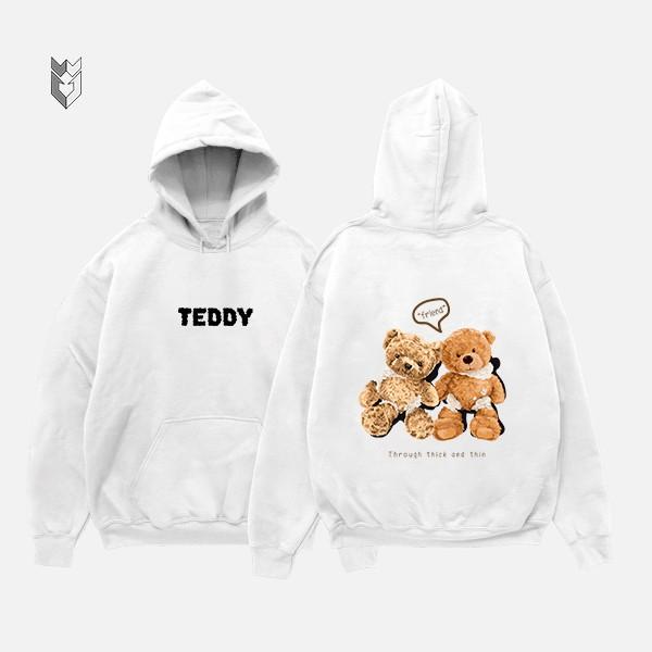 Áo hoodie nam nữ vải nỉ in gấu Couple Bear, áo dài tay unisex thời trang - GW Shop