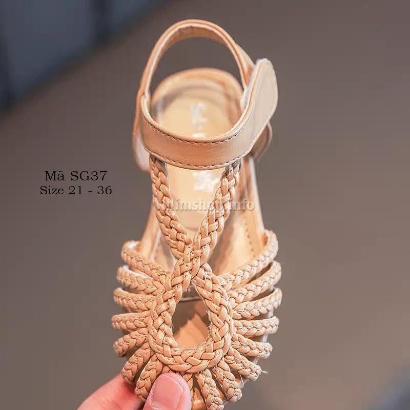 Dép trẻ em SG37 Sandal bé gái tết sam đẹp điệu quai hậu bít mũi duyên dáng phong cách Hàn Quốc cho bé 1 - 5 tuổi