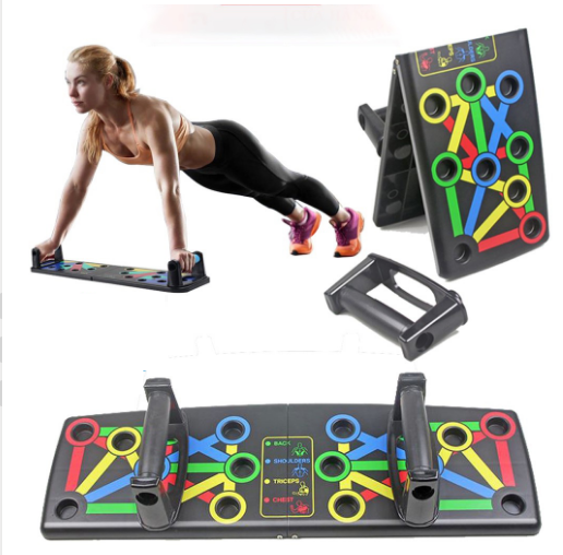 Dụng cụ Hít Đất đa năng Push Up, Bộ dụng cụ chống đẩy cao cấp, Tập cơ ngực vai, tập gym tại nhà có vạch kẻ hướng dẫn