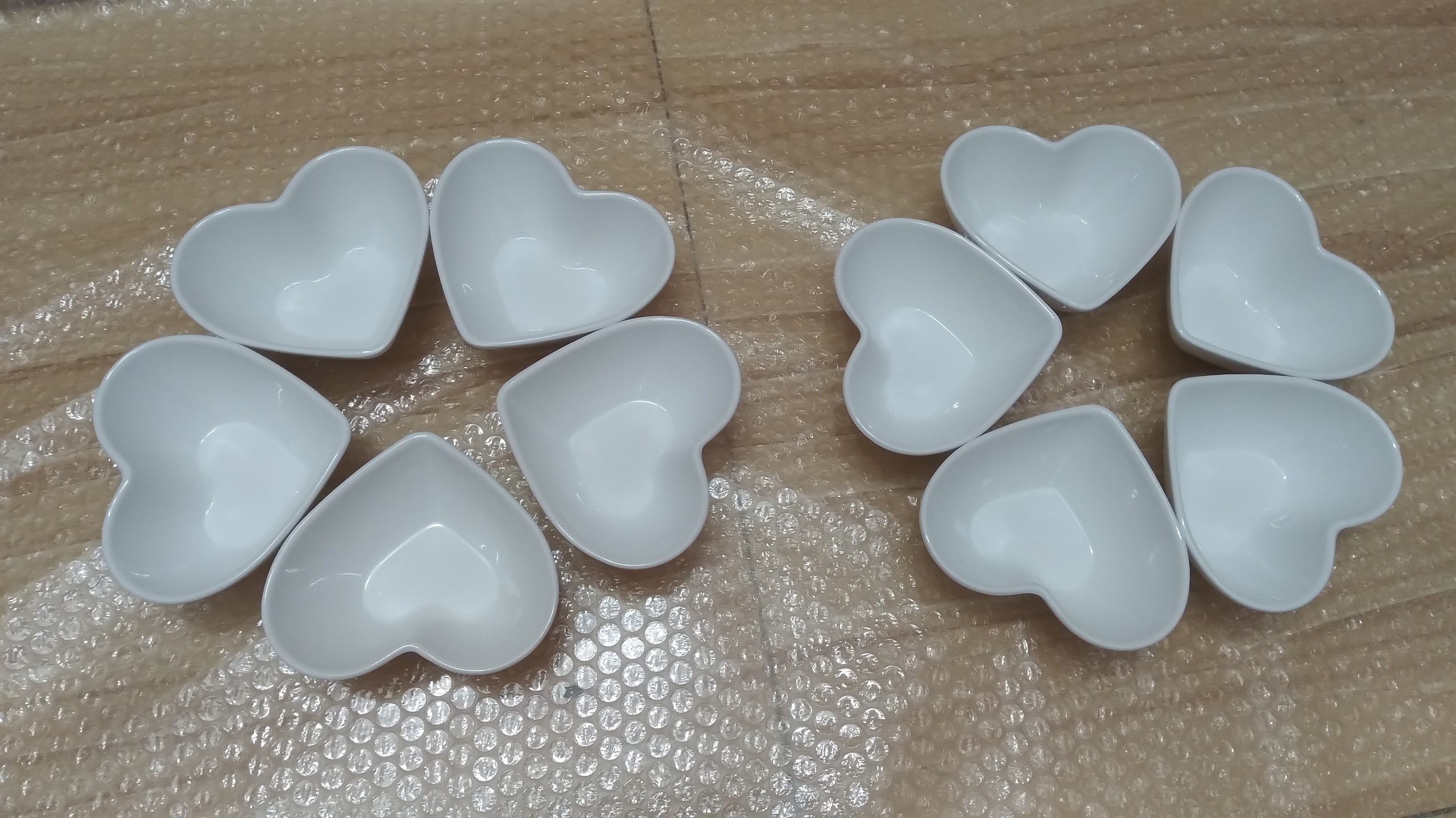 Chén trái tim giả sứ Horeca nhựa Melamine màu trắng cao cấp đựng xôi chè thôi nôi