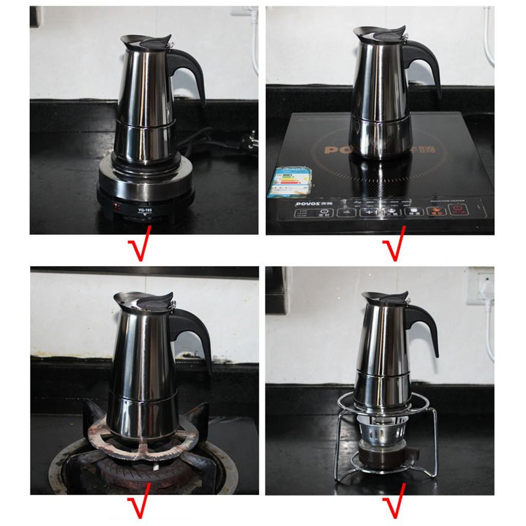 BÌNH PHA CAFE INOX 300ml, ấm pha cà phê inox 300ml phong cách Ý THẨM THẤU NGƯỢC kiểu dáng thể thao hiện đại