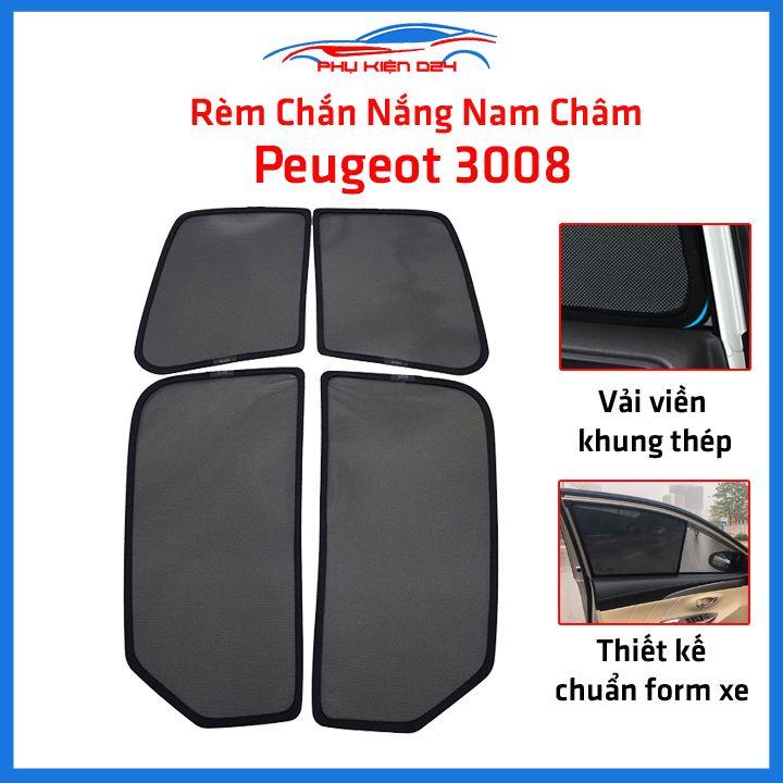 Bộ 4 rèm chắn nắng nam châm Peugeot 3008 khung cố định chống tia UV