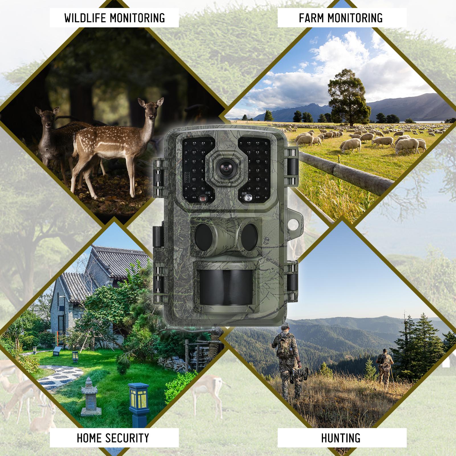 Trail Camera 16MP 4K Waterproof Game Hunting Camera with Night Vision for Wildlife Monitoring Hunting