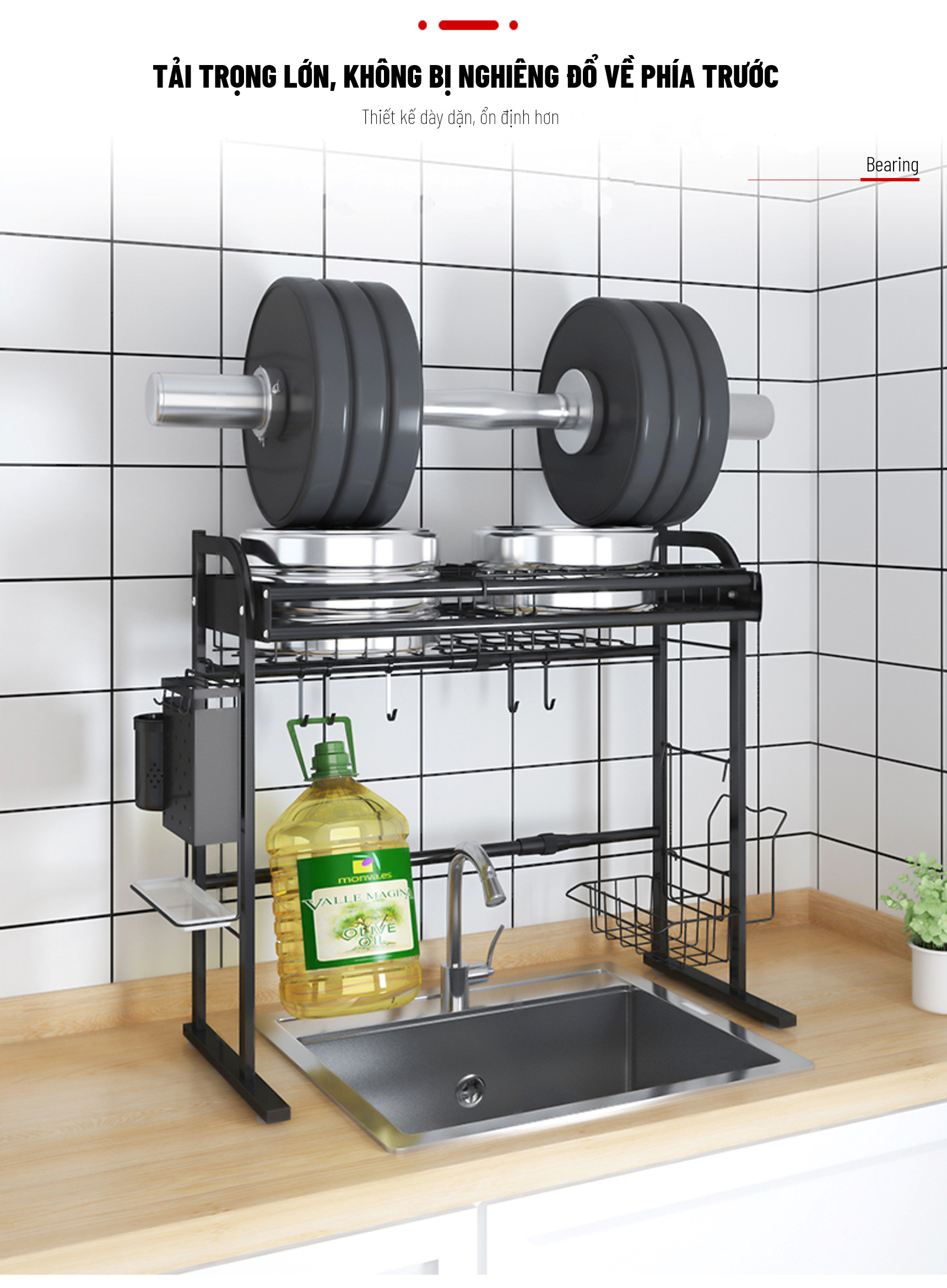 Kệ chén đa năng, kệ úp bát đĩa, giá để bát đũa tiện lợi loại 2 bồn rửa 113cm, kệ úp bát đĩa trên chậu rửa, chất liệu inox 304, có thể kéo dài