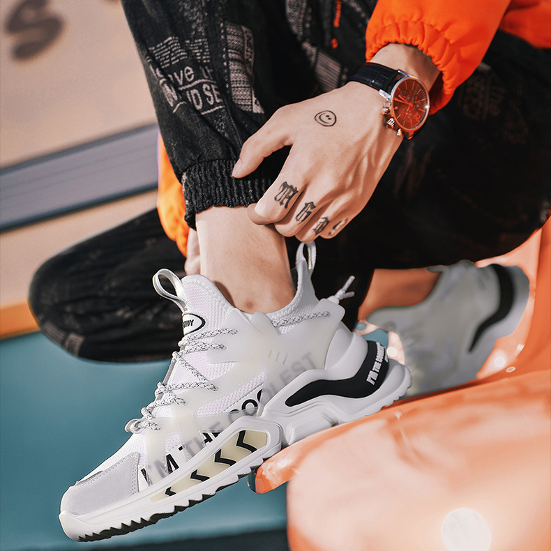 Giày Thể Thao Nam MENDO - Giày Sneaker Màu Trắng - Đen - Xám , Giày Thể Thao Chạy Bộ Xuyên Việt - G5095