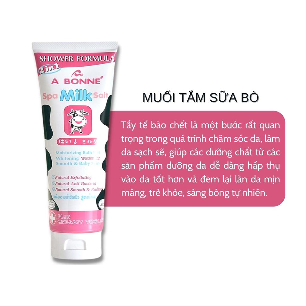 Muối Tắm Sữa Bò A bonne Tẩy Tế Bào Da Chết Body Spa Milk Salt Thái Lan 350gr (Tuýp)