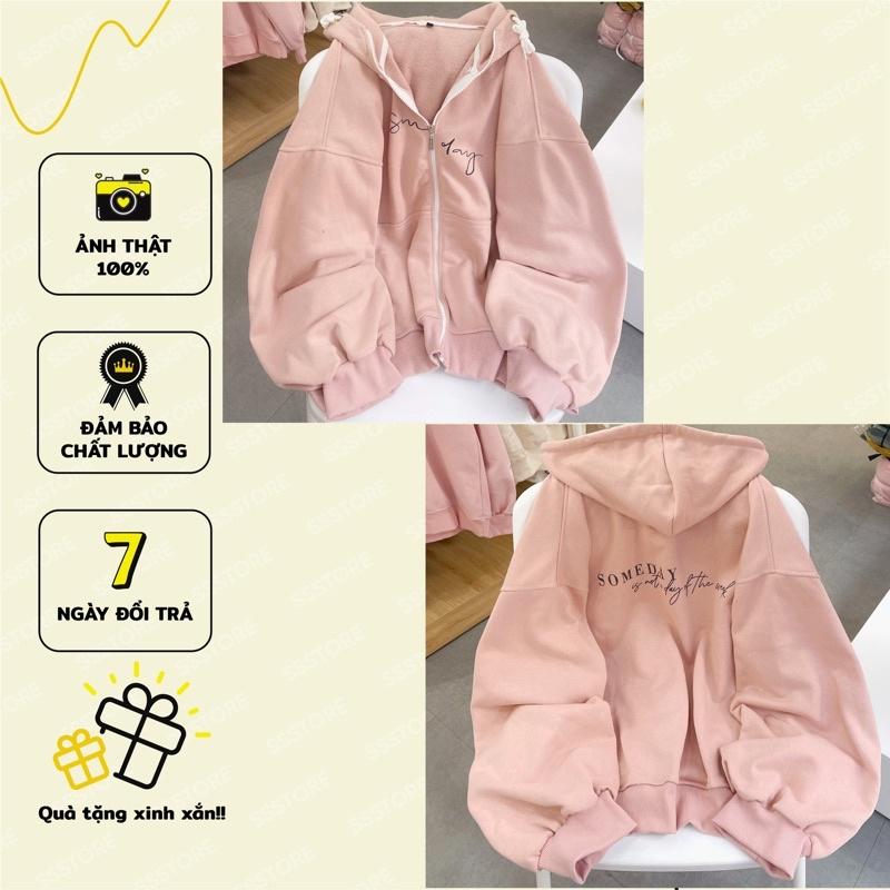Áo khoác someday màu hồng ảnh thật unisex