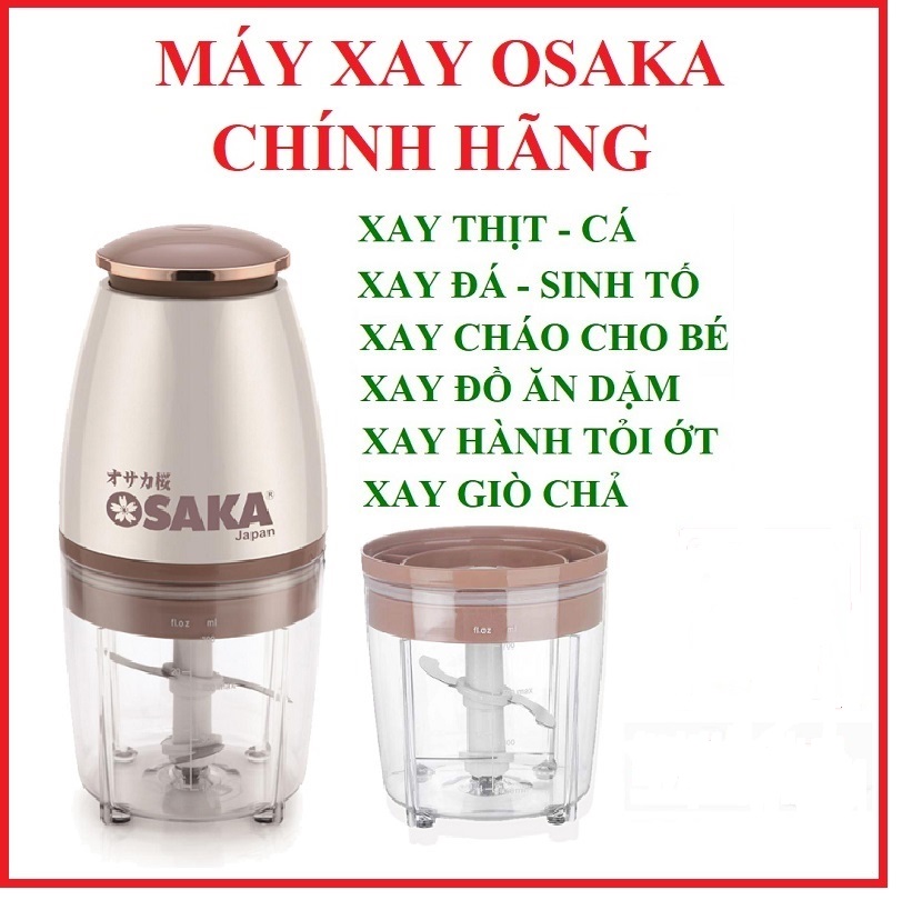 Máy xay sinh tố, máy xay thịt, xay tỏi ớt mini OSAKA đa năng 750ml - Máy say sinh tố mini cầm tay - Hàng chính hãng