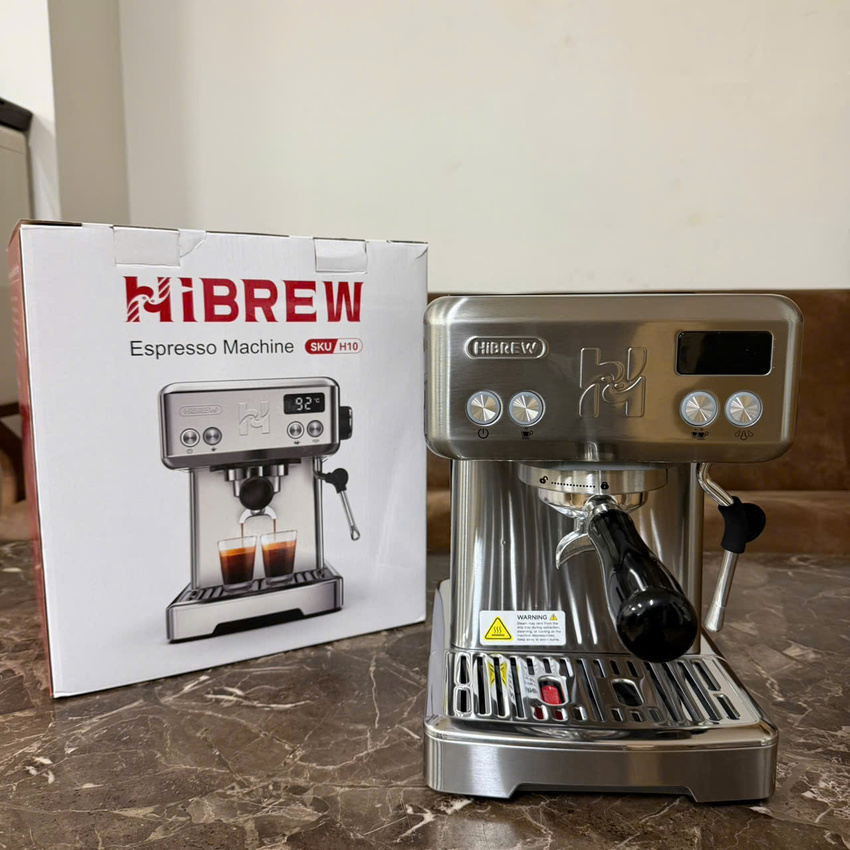 Máy pha cà phê chuyên nghiệp Espresso, Cappuccino, Latte thương hiệu Mỹ cao cấp HiBREW H10 - Công suất 1350W - Hàng chính hãng