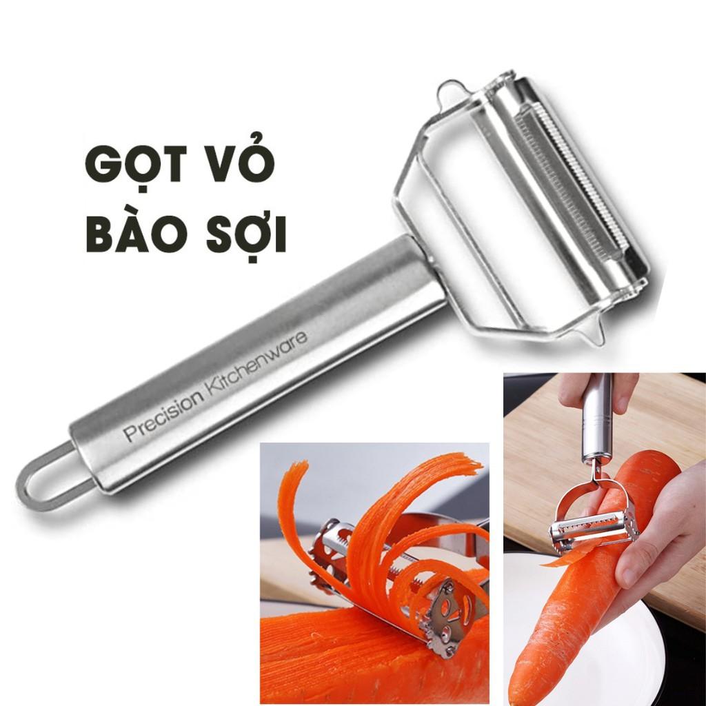 Dụng cụ Nạo Bào Rau, Củ, Quả bằng Kim Loại không Gỉ 2 đầu nạo