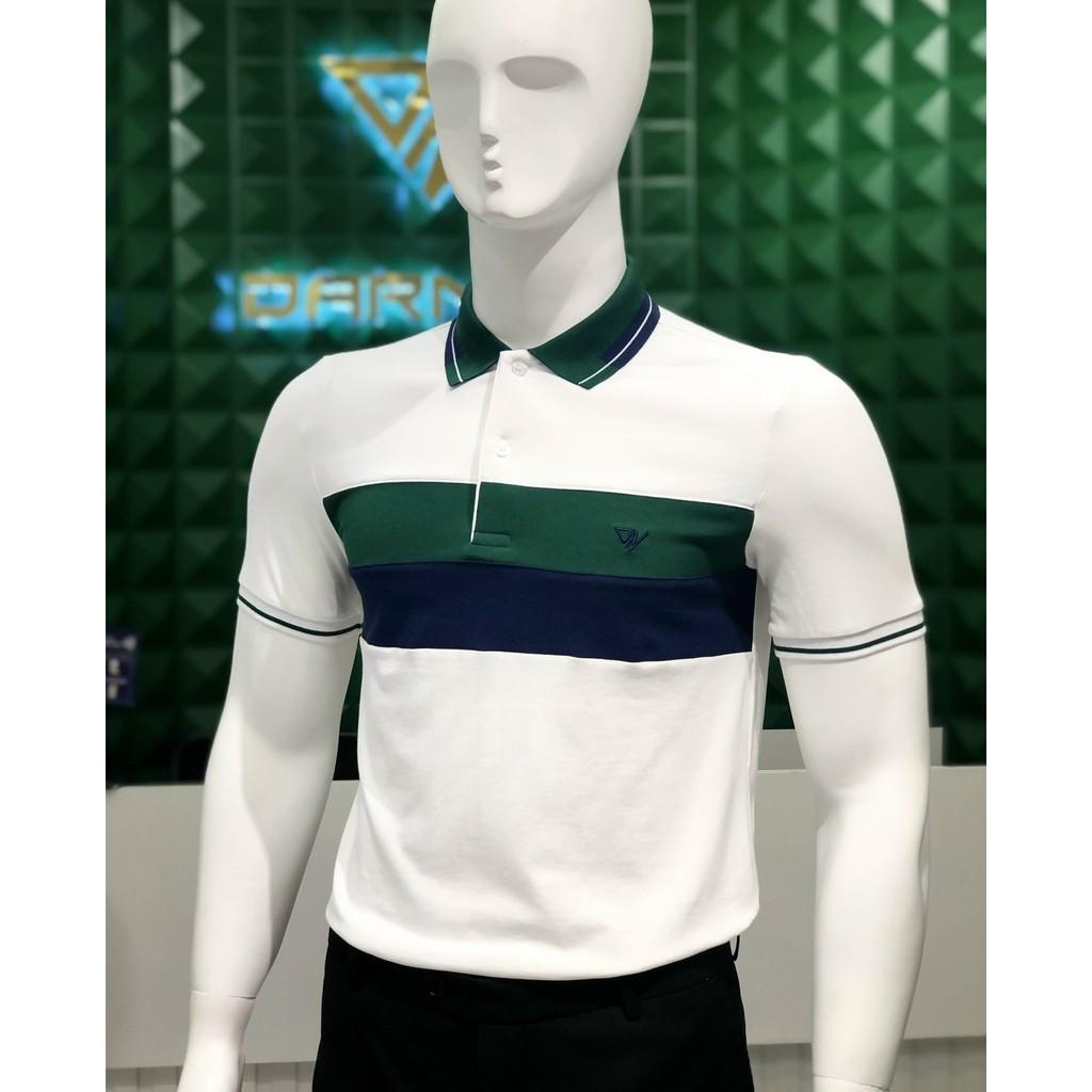 Áo thun polo nam cao cấp họa tiết kẻ ngang chất cotton mềm mịn thấm hút mồ hôi chính hãng DARNELL DN0038