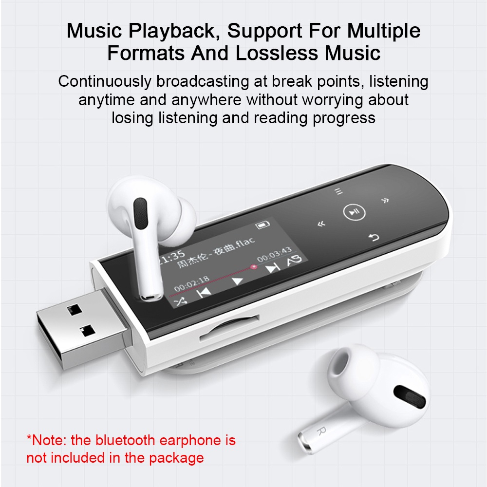 Máy Nghe Nhạc MP3 Kỹ Thuật Số Di Động Tích Hợp USB Màn Hình LCD Hỗ Trợ FM / Thẻ Nhớ TF Vỏ Kim Loại RUIZU X69 - Hàng Nhập Khẩu