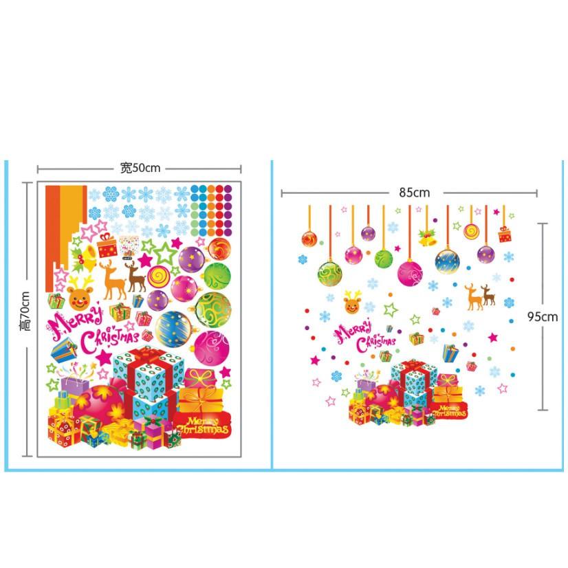 Decal trang trí noel sắc màu giáng sinh
