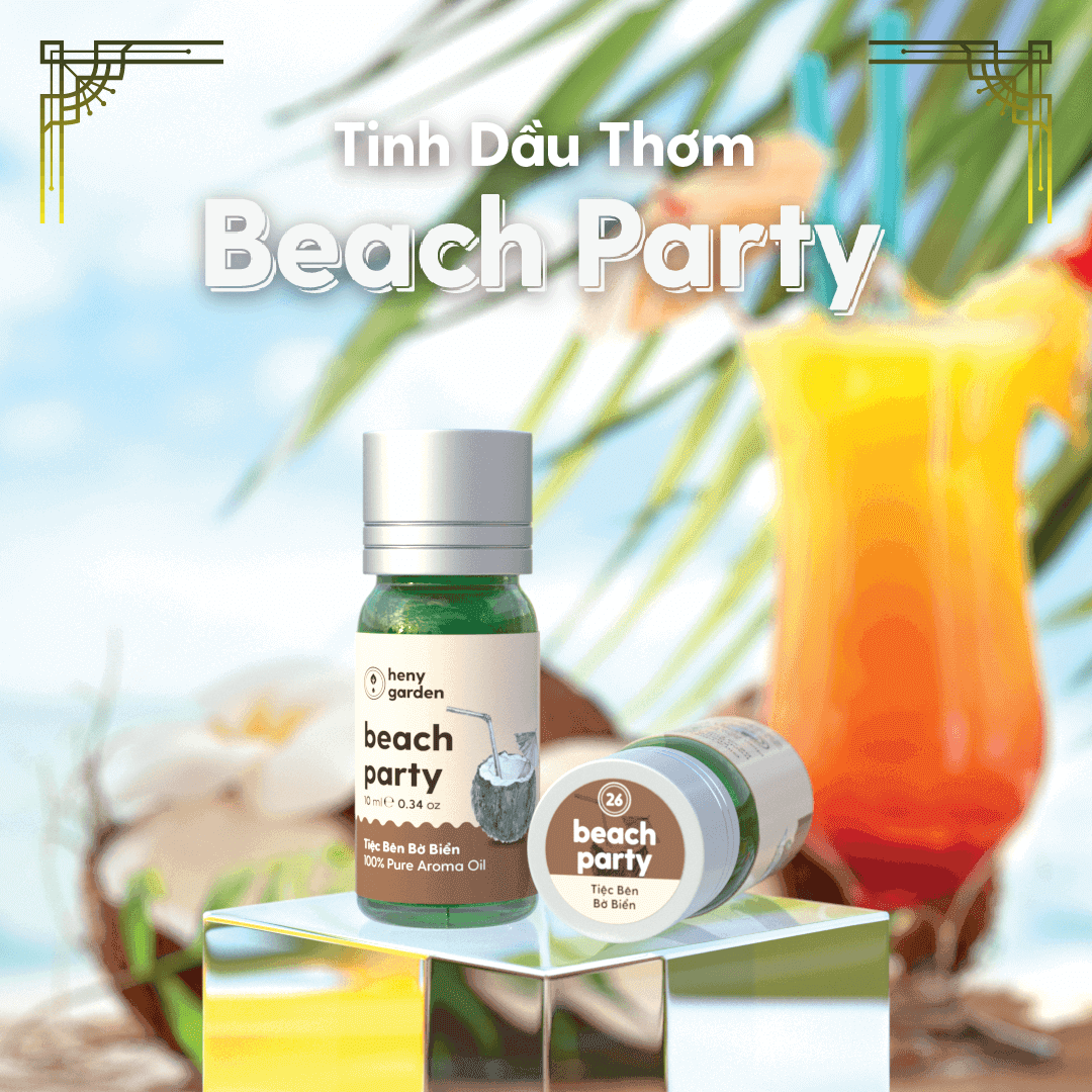 Tinh Dầu Thơm Beach Party Heny Garden – Tinh Dầu Phối Hương Xông Phòng, Làm Nến Thơm Handmade, Giúp Giảm Stress & Khử Mùi Hiệu Quả – Tặng Kèm Mẫu Thử Tinh Dầu Với Mỗi Đơn Hàng
