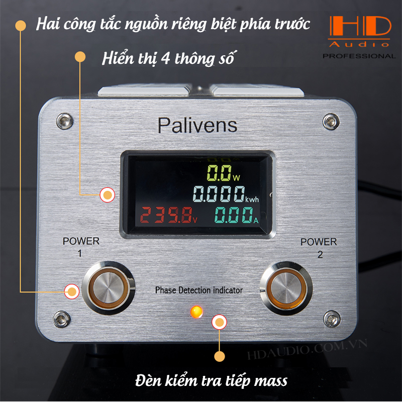 Bộ Lọc Nguồn Điện Sạch Palivens P20 (3000W-15A) Công Tắc Nguồn Phía Trước Tiện Lợi - Hàng Chính Hãng