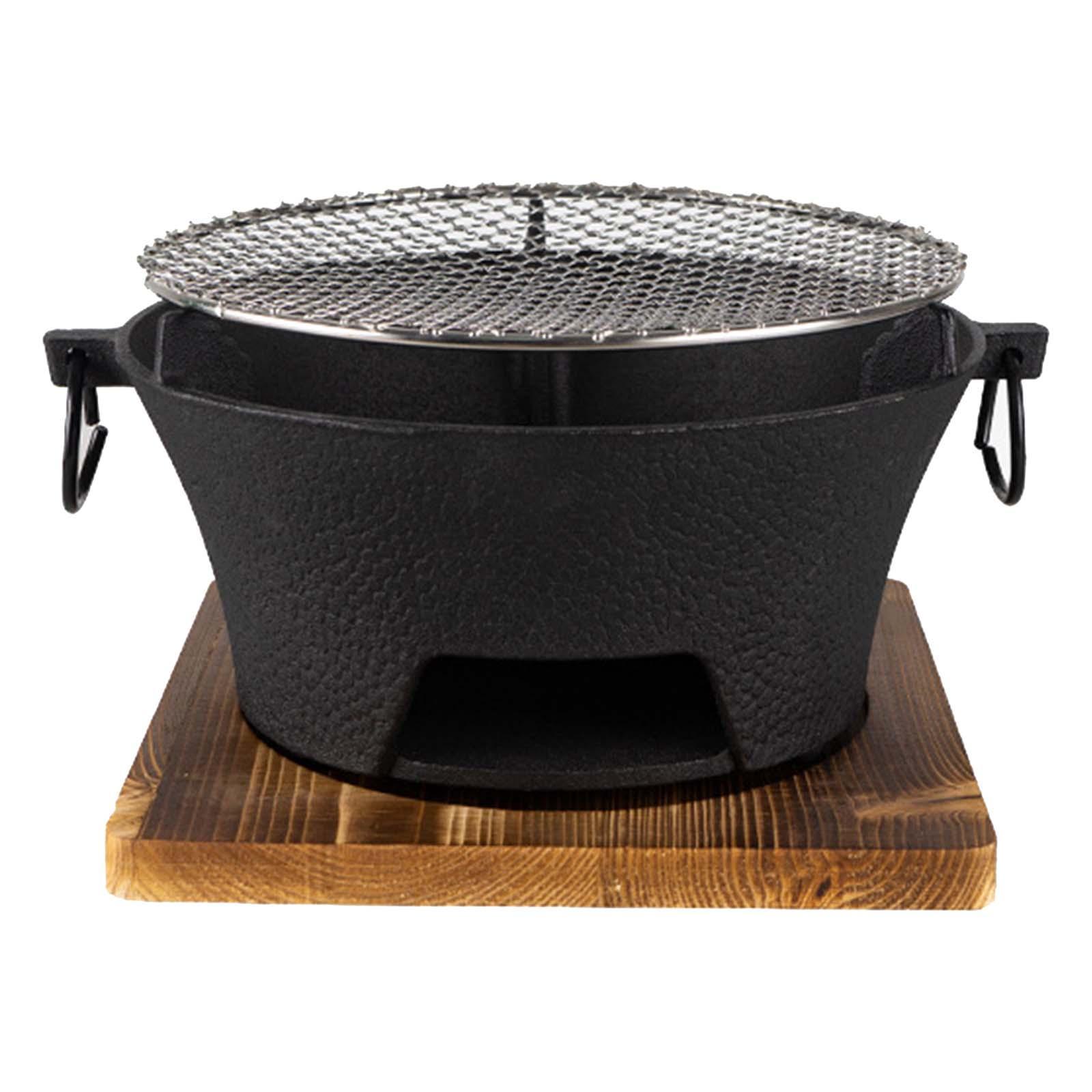 Portable Grill Round Firepit Bowl Furnace for Garden Hiking Picnic S