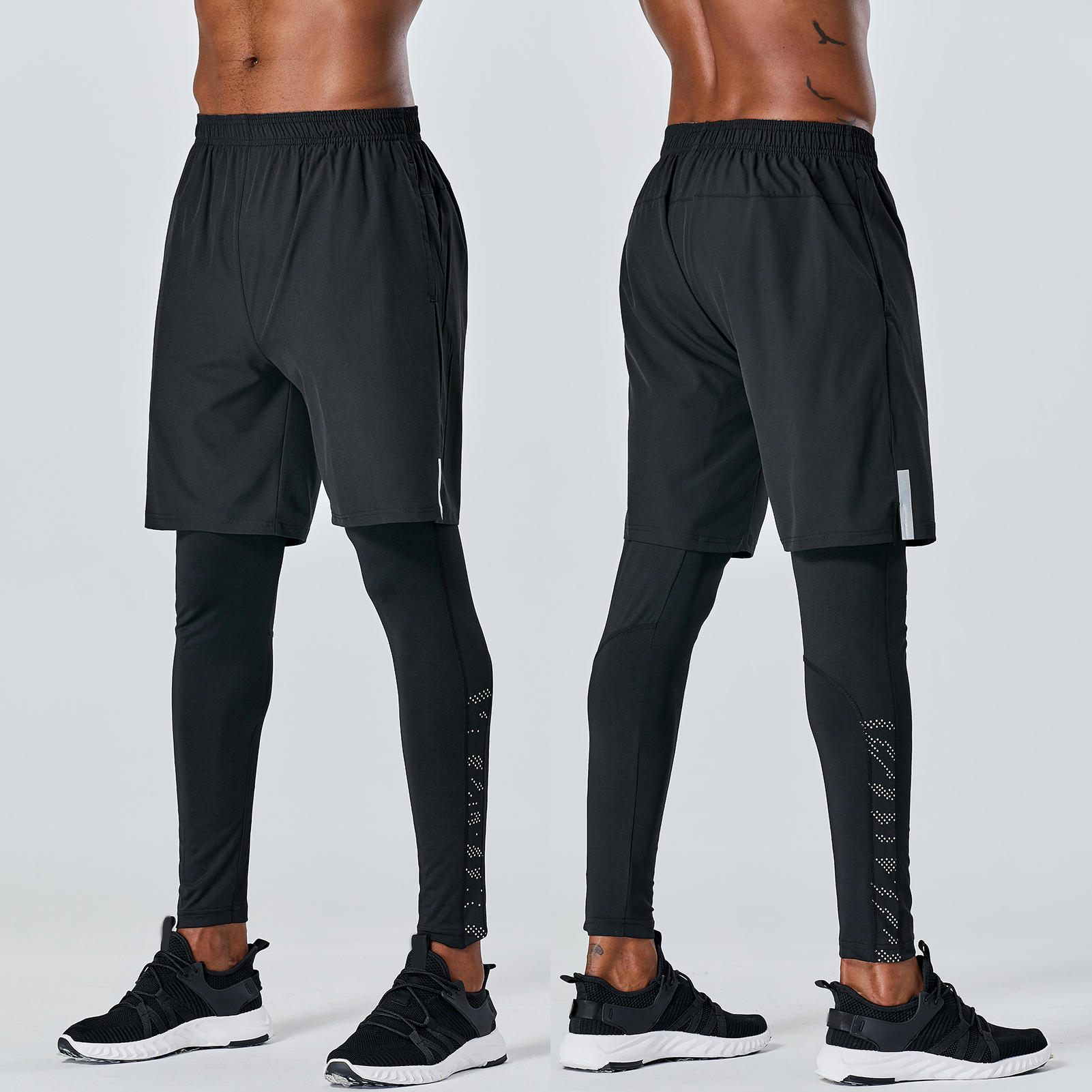 Quần thể thao nam 2 trong 1 có túi co giãn, nhanh khô, thoáng khí