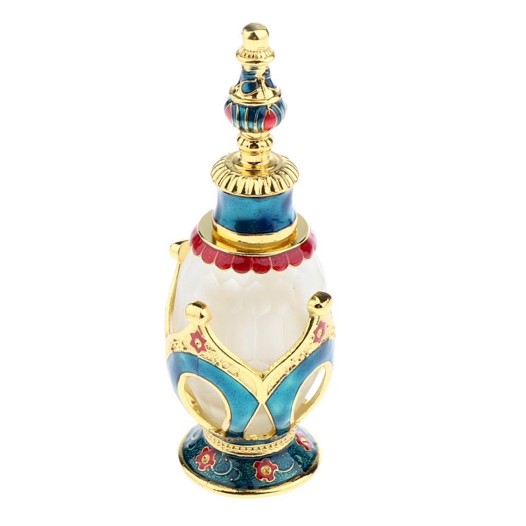 Vintage Crown Pattern Empty Glass Refillable Perfume Bottle Container