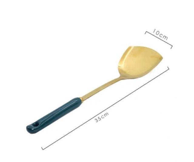 Bộ 7 món muỗng , thìa , đảo đồ ăn mạ vàng cao cấp