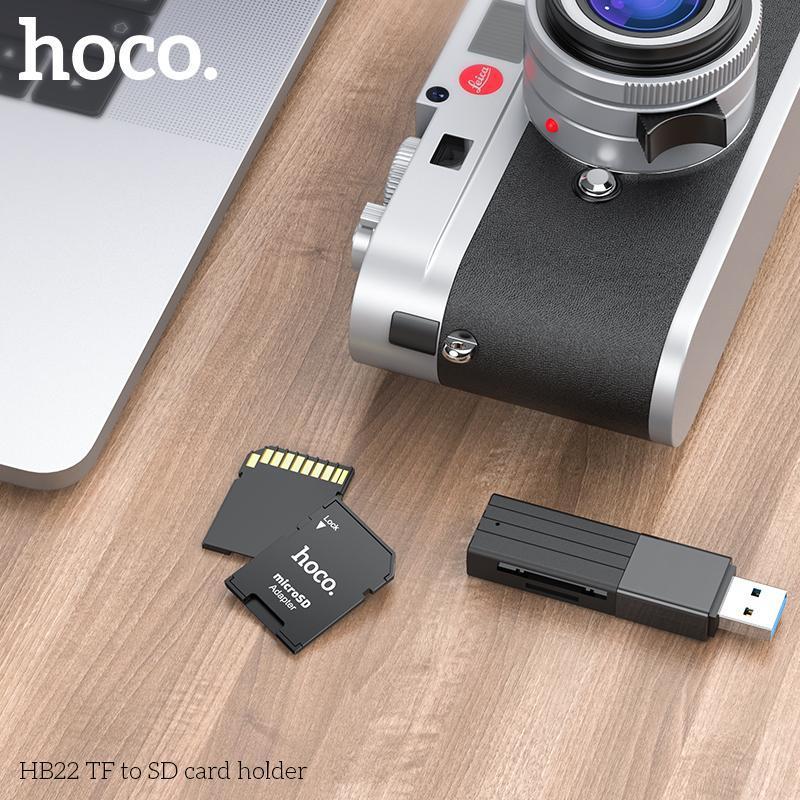 Vỏ thẻ nhớ Micro SD Hoco HB22, áo đọc thẻ SD (TF) sang SD dùng cho máy ảnh, laptop hàng chính hãng Phụ Kiện Camera