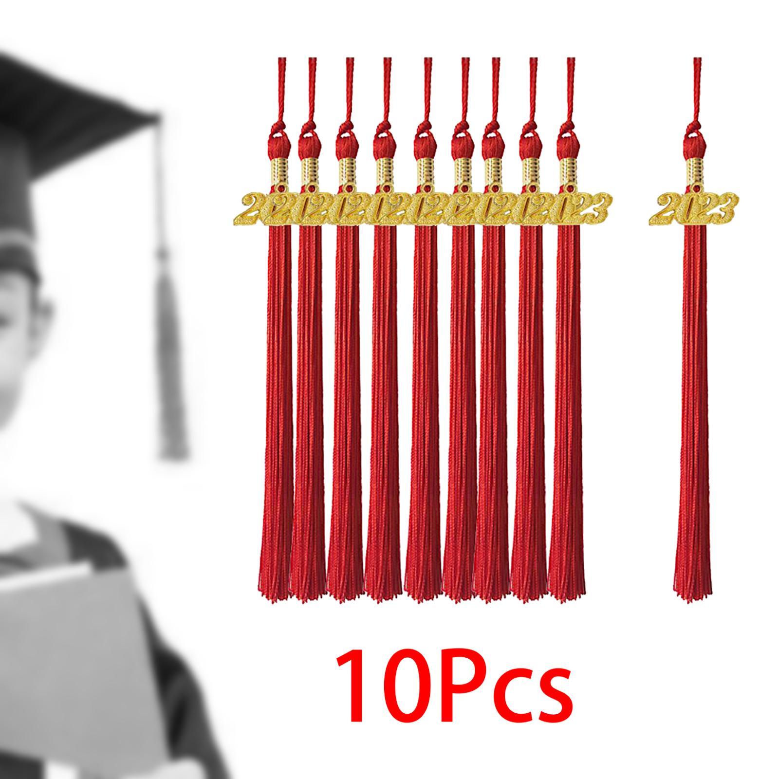 10Pcs 2023 Graduation Cap Tassels Single Color 15 inch for Party Accessories