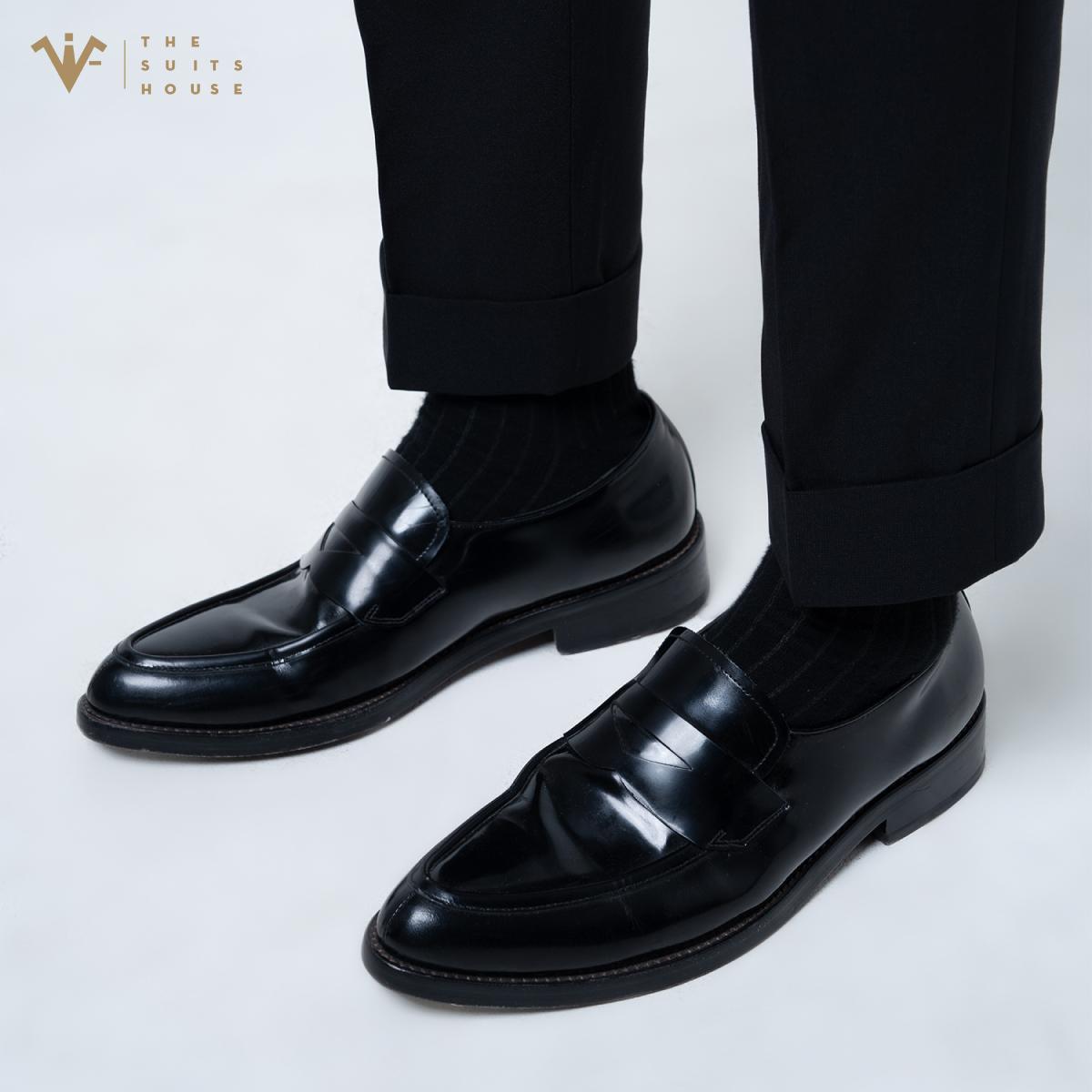 Quần tây ĐEN SIDE TAB, LAI LẬT, co giãn 2 chiều, chuẩn form Menswear, hàng cao cấp