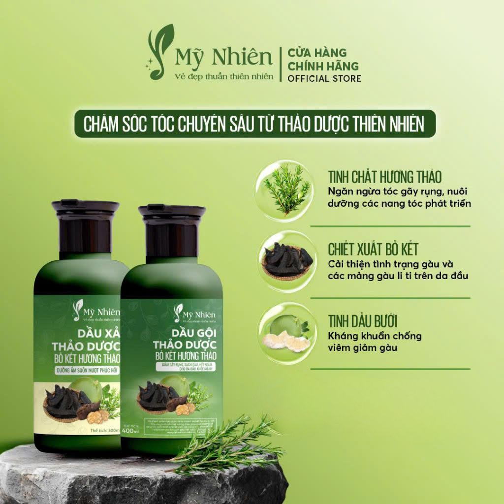 Dầu Xả Thảo Dược MỸ NHIÊN 300ml Dưỡng Tóc Tinh Chất Bồ Kết Hương Thảo - Dành Cho Tóc Khô Xơ Và Hư Tổn