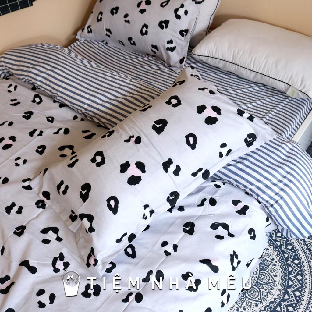 SET CHĂN GA GỐI COTTON POLY 4 MÓN - HOẠ TIẾT BÁO