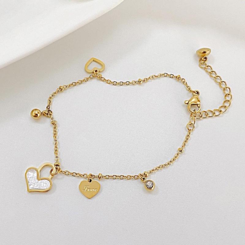 B42 Lắc tay vòng tay titan nữ love tim thả đẹp Ring House