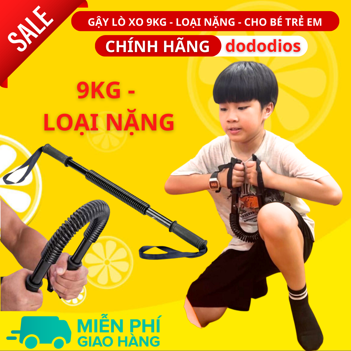 Gậy lò xo tập cơ tay 9kg cho trẻ em - thanh lò xo tập cơ tay 9kg cho bé - gậy lò xo 9kg trẻ em - Chính hãng dododios