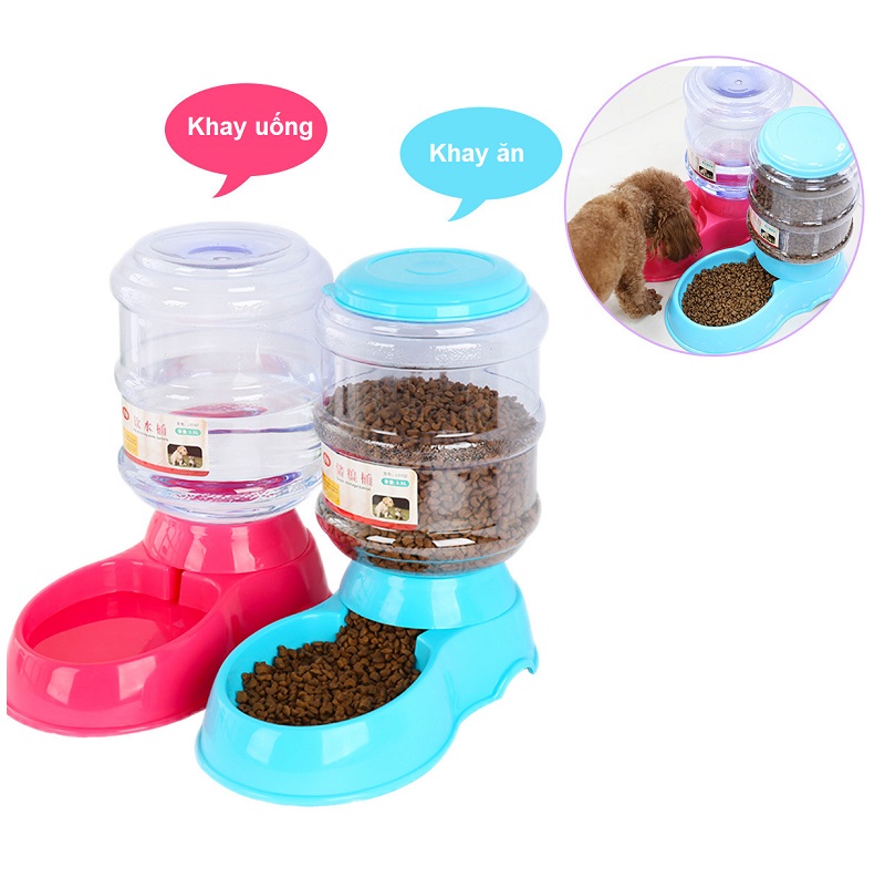 Bộ Khay ăn và khay uống cho Pet MFD-01, Máng ăn, bát ăn uống cho pet - Màu ngẫu nhiên