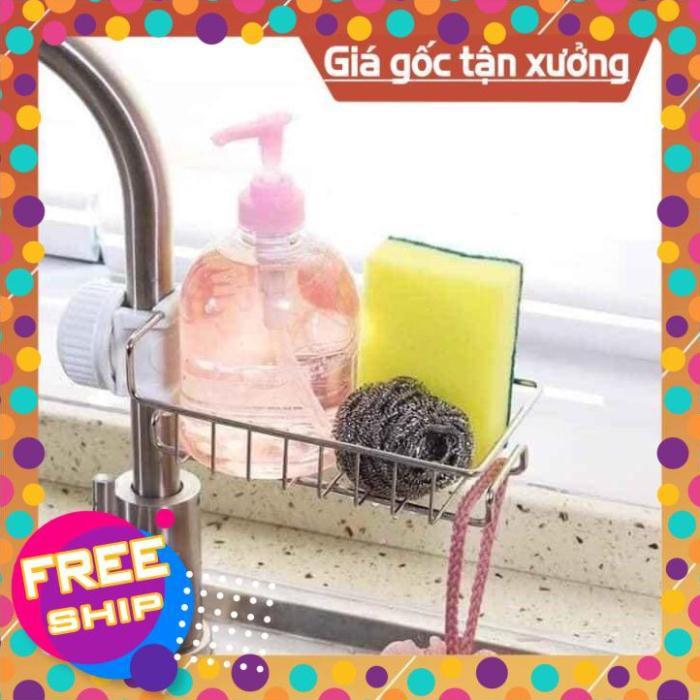 Kệ inox đa năng treo bồn rửa bát , Kệ inox để giẻ rửa bát cạnh vòi