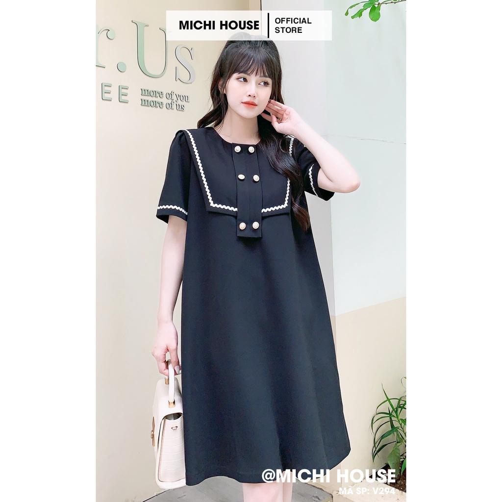 Đầm Suông Freesize Thiết kế V294 MICHI House Váy Dáng Xuông Chữ A Form Rộng Mặc Bầu Xinh