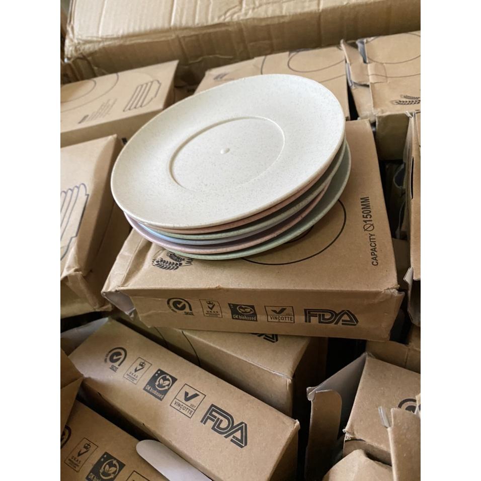 Set 6 Đĩa Lúa Mạch Dạng Tròn Chịu Nhiệt Tốt