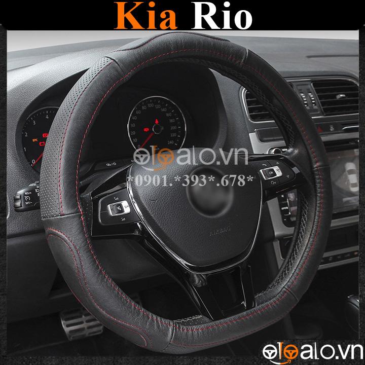 Bọc vô lăng D cut xe ô tô Kia Rio volang Dcut da cao cấp - OTOALO