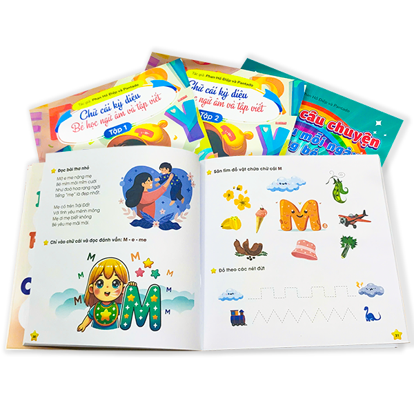 Combo 8 sách Tiền Tiểu học gồm Toán và Tiếng Việt cho bé 4-6 tuổi có App Bài Giảng cho bé sẵn sàng bước vào lớp 1