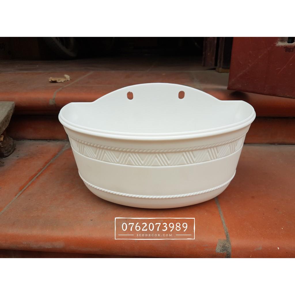 Chậu treo tường bán nguyệt