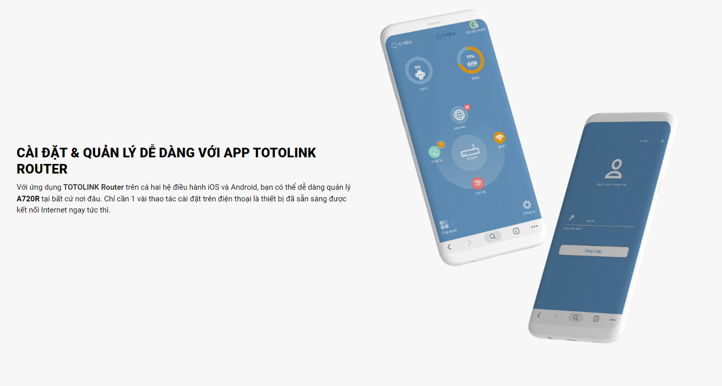 TOTOLINK - A720R - Router băng tần kép AC1200 - Hàng chính hãng