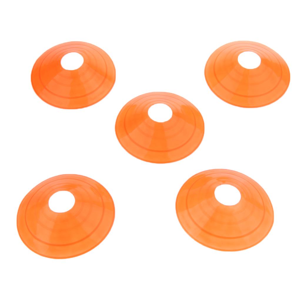 5 Pcs Soccer Mini Disc Cones Boundary Marker Skating Agility Training Aid Orange