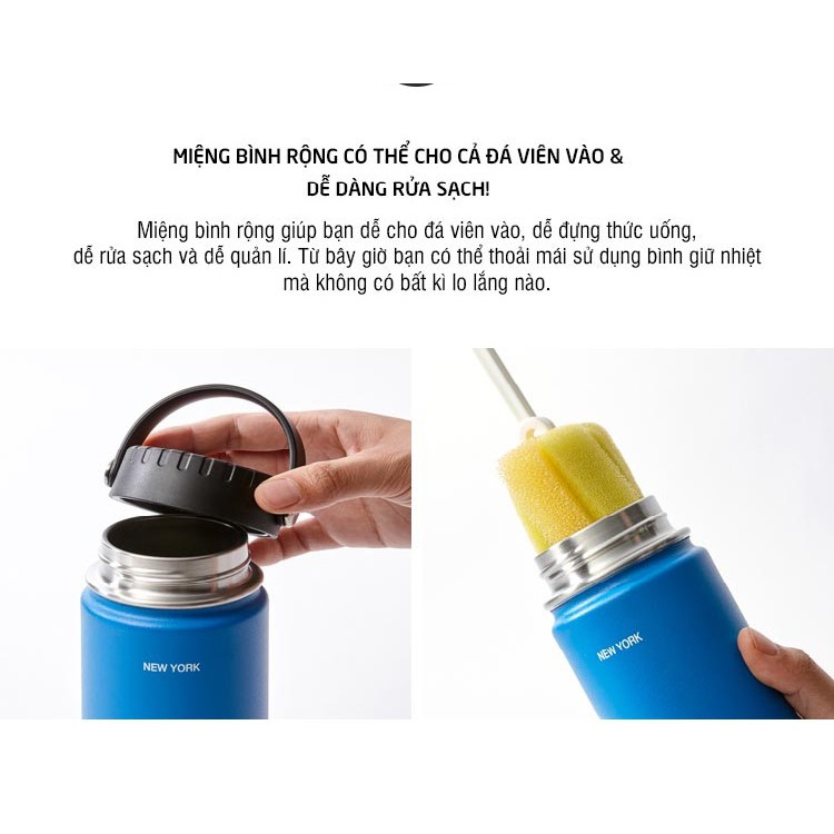 Bình Giữ Nhiệt Lock&amp;Lock RigaTumbler màu xám LHC4160GRY dung tích 897ml - Hàng chính hãng, thép không gỉ - JoyMall