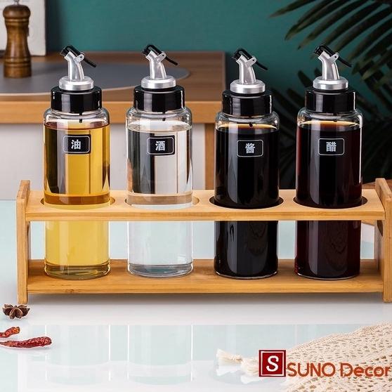 Kệ Gỗ Đựng Hũ Gia Vị, Giá Để Gia Vị, Chai Chiết Gia Vị Tiết Kiệm Diện Tích
