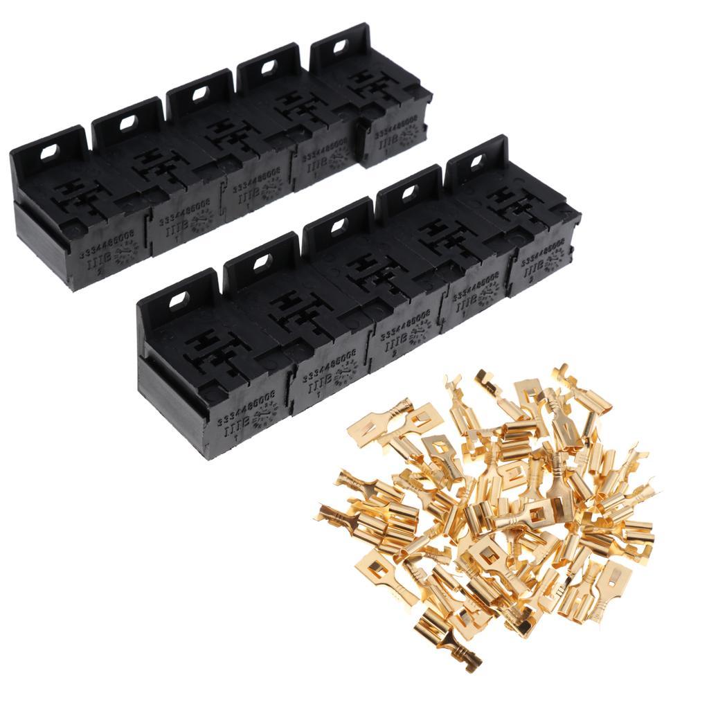 20pcs 5 Pin Car Electronic Relay Socket Terminal Case Holder Universal
