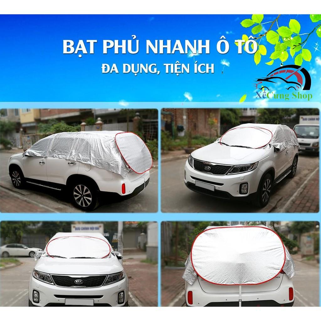 Bạt che nửa xe ô tô chống nắng, Bạt phủ cách nhiệt tráng nhôm cao cấp