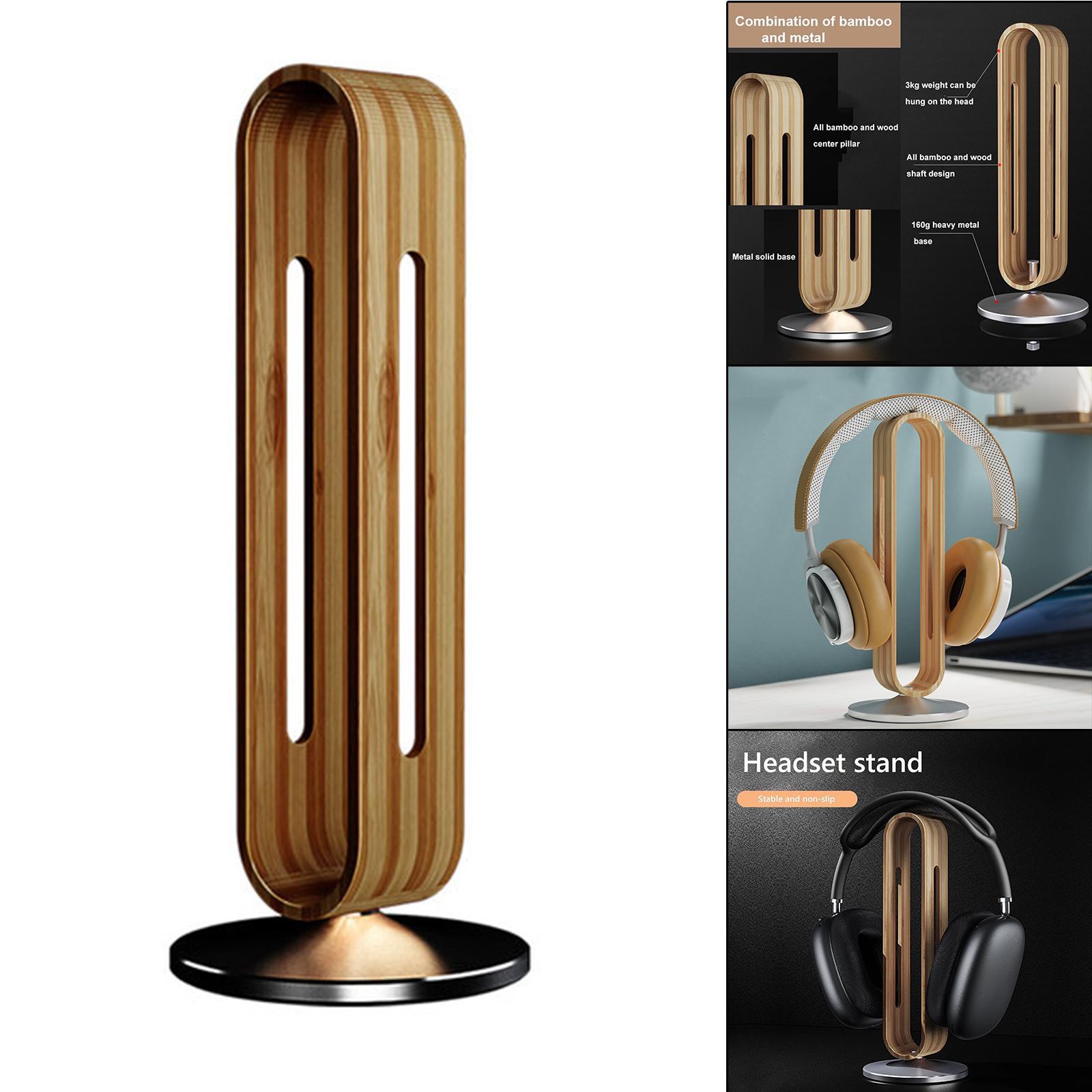 Headphone Stand Natural Wood Mount for Most Headphones Grey