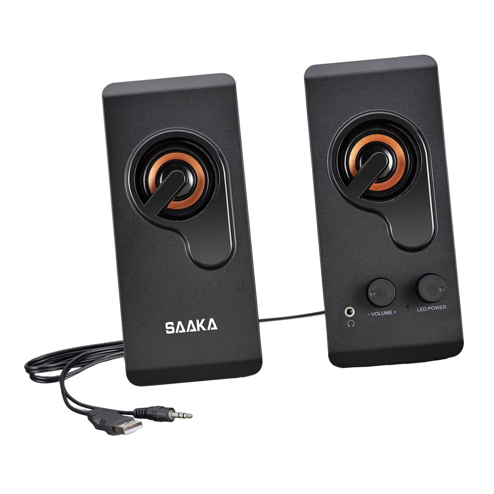2 Pieces Desktop Table Speaker Computer Speakers for Multimedia Monitor Home Travel