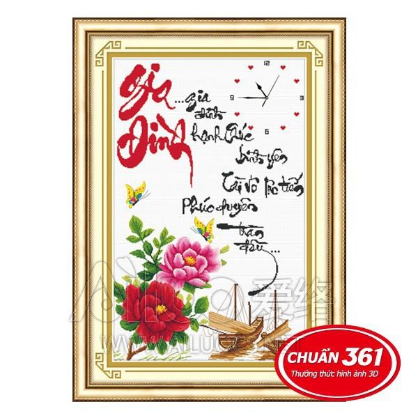 Tranh thêu chữ thập gia đình kt 62x91 cm CHƯA THÊU