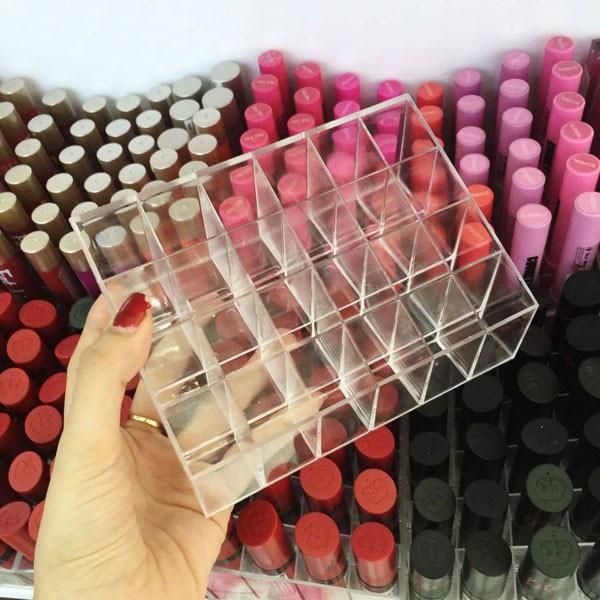 Khay Đựng Son Đựng Mỹ Phẩm Trong Suốt 24 ô Xin Xắn H034