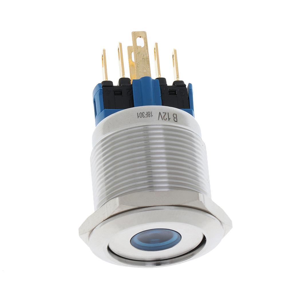 22mm button stainless steel 1no 1nc pressure switch with led light 12 v