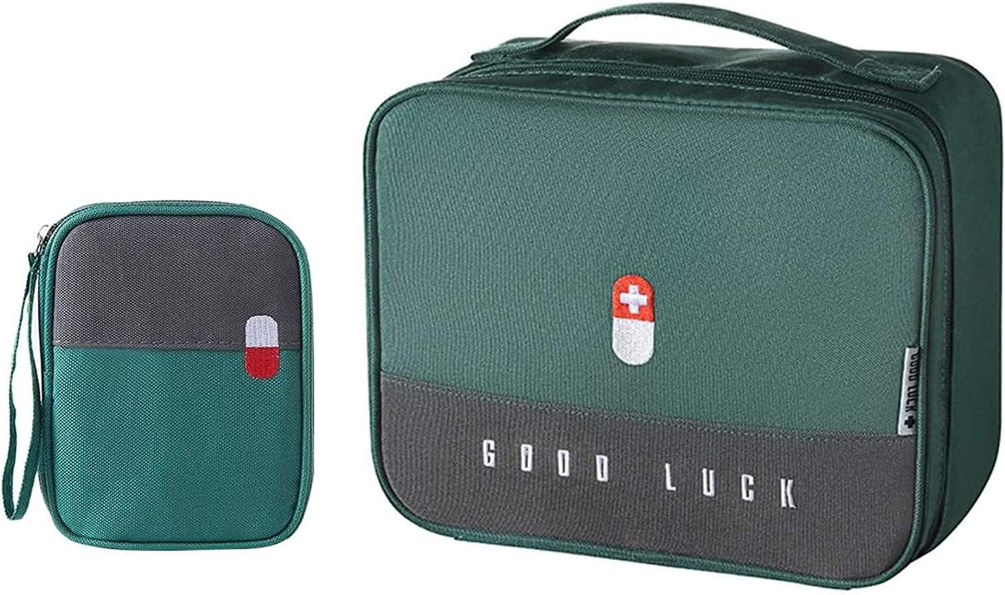 Hộp Y Tế Gia Đình 2 Cái, Hộp Y Tế Di Động Sơ Cứu Gia Đình, Túi Cấp Cứu Y Tế Di Động, Dành Cho Văn Phòng Du Lịch Tại Nhà Màu Xanh Lá Cây