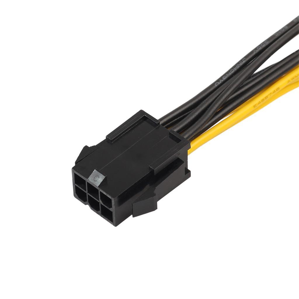 6 Pin to Dual 8 Pin Video Card Y Splitter Adapter Power Cable 20cm